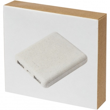 Logotrade Logogeschenke das Foto: Asama 5000 mAh Powerbank aus Weizenstroh