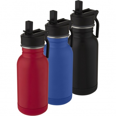 Logotrade Werbeartikel das Foto: Lina 400 ml Sportflasche aus Edelstahl mit Strohhalm und Schlaufe