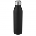 Harper 700 ml Sportflasche aus Edelstahl mit Metallschlaufe, Durchgehend schwarz