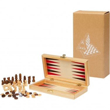 Logotrade Werbegeschenke das Foto: Mugo 3-in-1 Spieleset aus Holz