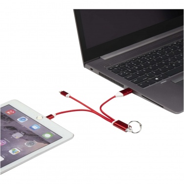 Logotrade werbemittel das Foto: Metal 4-in-1 Ladekabel aus recyceltem Aluminium mit Schlüsselanhänger