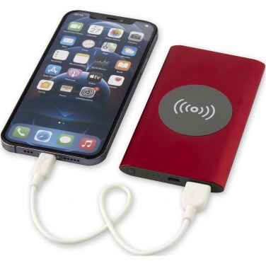 Logotrade Logogeschenke das Foto: Juice 4000 mAh Typ-C kabellose Powerbank aus recyceltem Aluminium 