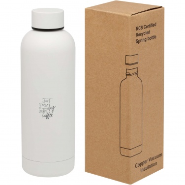 Logotrade Werbeartikel das Foto: Spring 500 ml RCS-zertifizierte Kupfer-Vakuum Isolierflasche aus recyceltem Edelstahl