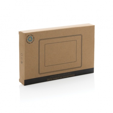 Logotrade Geschäftsgeschenke das Foto: Utah LED-Uhr aus RCS rKunststoff & Bambus
