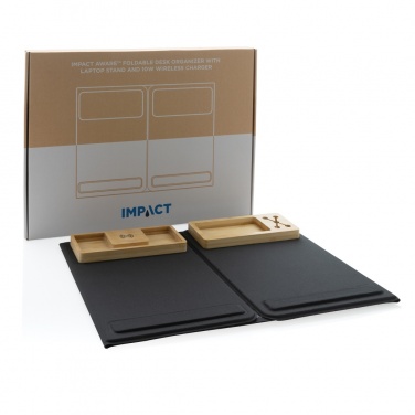 Logotrade Firmengeschenke das Foto: Impact AWARE RPET faltbare Desk-Organizer mit Laptop-Ständer