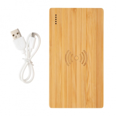 Logotrade werbemittel das Foto: Bambus 4.000 mAh Wireless 5W Powerbank