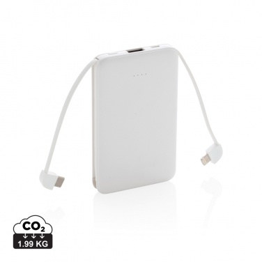 Logotrade Firmengeschenke das Foto: 5.000 mAh Powerbank mit integriertem Kabel