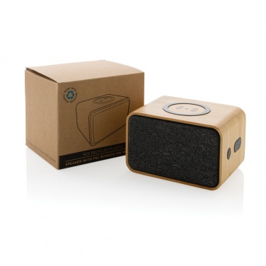 Logotrade Werbegeschenke das Foto: RCS rPlastik-3W Speaker mit Bambus & 5W Wireless Charger