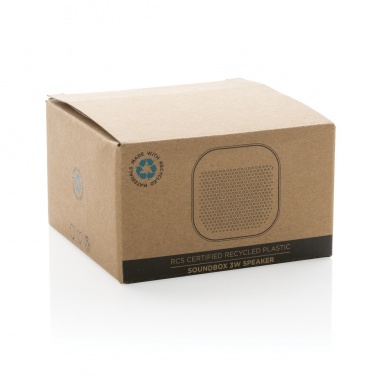 Logotrade Geschäftsgeschenke das Foto: Soundbox 3W Lautsprecher aus RCS recyceltem Kunststoff