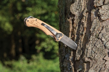 Logotrade werbemittel das Foto: Outdoormesser aus Holz