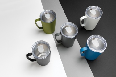 Logotrade Werbegeschenke das Foto: RCS recycelter Stainless Steel Isolierbecher mit Deckel
