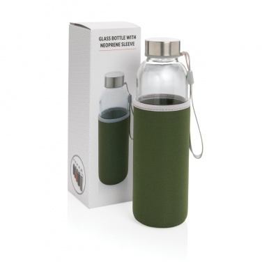 Logotrade Logogeschenke das Foto: Glasflasche mit Neopren-Sleeve