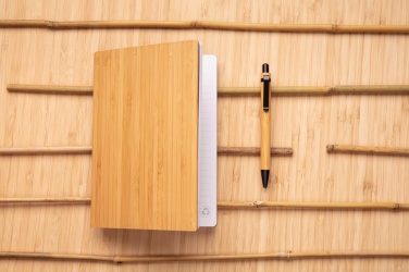 Logotrade Werbegeschenke das Foto: A5 Bambus Notizbuch & Stift