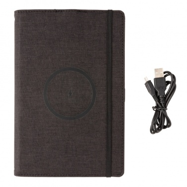 Logotrade Logogeschenke das Foto: Air 5W Wireless Charging nachfüllbares Journal-Cover A5