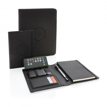 Logotrade Werbegeschenke das Foto: Air 5W Wireless Charging nachfüllbares Journal-Cover A5