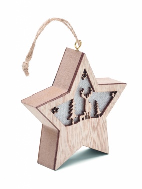 Logotrade Geschäftsgeschenke das Foto: MDF-Stern mit Licht