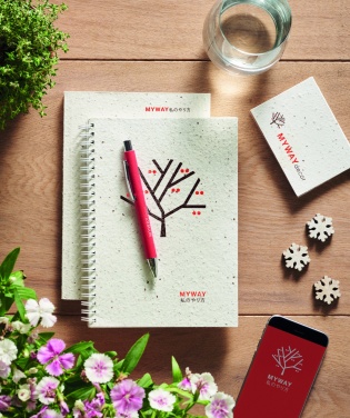 Logotrade Geschäftsgeschenke das Foto: DIN A5 Notizbuch Samenpapier