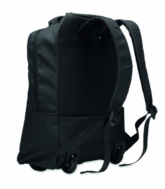 Logotrade Geschäftsgeschenke das Foto: Ein tragbarer Rucksack-Trolley mit Rädern, hergestellt aus 600D RPET-Polyester.