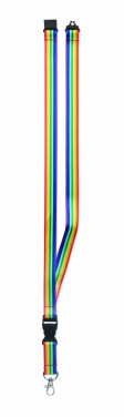 Logotrade Werbegeschenke das Foto: Regenbogen Lanyard RPET