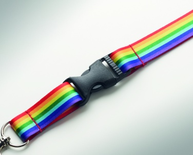 Logotrade Logogeschenke das Foto: Regenbogen Lanyard RPET