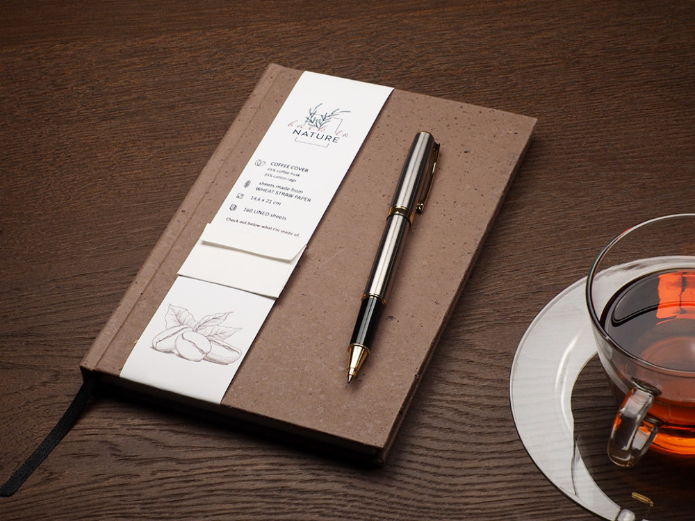 Logotrade Geschäftsgeschenke das Foto: Recyceltes Kaffee-Notizbuch 209733900