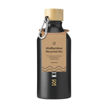 Logotrade Geschäftsgeschenke das Foto: AluBamboo GRS Recycled Alu 500 ml Wasserflasche