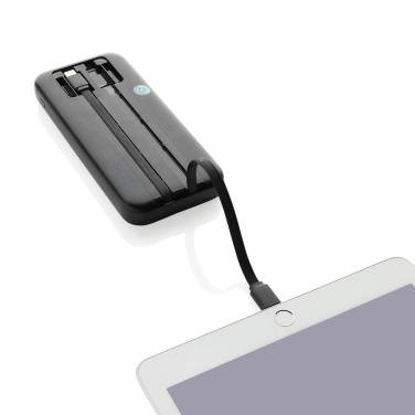 Logotrade Logogeschenke das Foto: Turbopack 10000mAh Powerbank mit integr. Kabeln aus RCS rABS