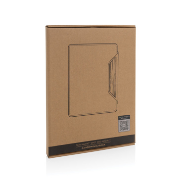 Logotrade Firmengeschenke das Foto: Teri AWARE™ A4 Portfolio aus RPET und Walnuss