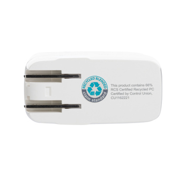 Logotrade werbemittel das Foto: TravelCharge Pro Reiseladegerät mit USB-C aus RCS rec. ABS