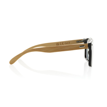 Logotrade Werbegeschenke das Foto: Prism Sonnenbrille aus RCS rec. Kunststoff mit Bambusbügeln