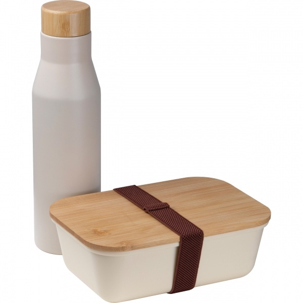 Logotrade Geschäftsgeschenke das Foto: Set Lunchbox mit Edelstahlflasche Toronto