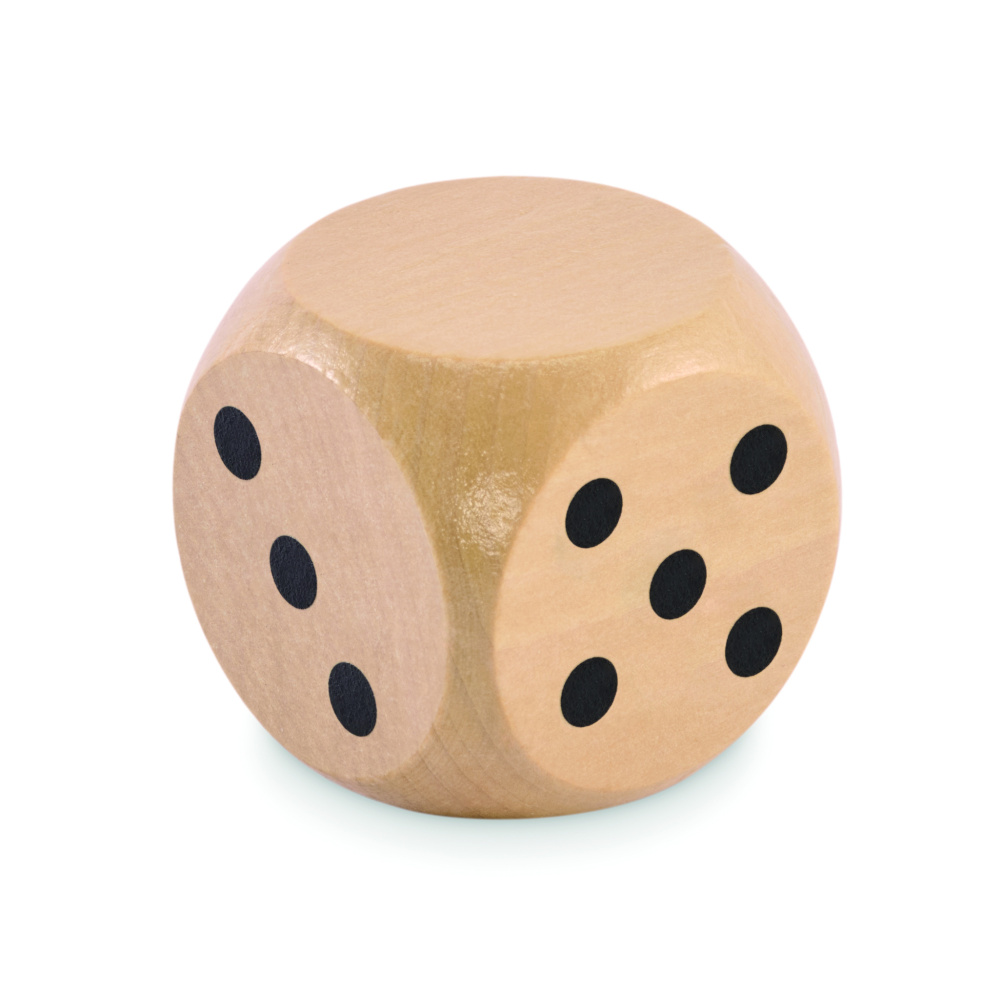 Logotrade Firmengeschenke das Foto: Spielwürfel Schima-Holz Ø 5cm