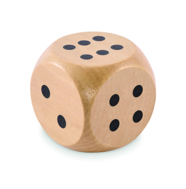 Logotrade Werbeartikel das Foto: Spielwürfel Schima-Holz Ø 5cm