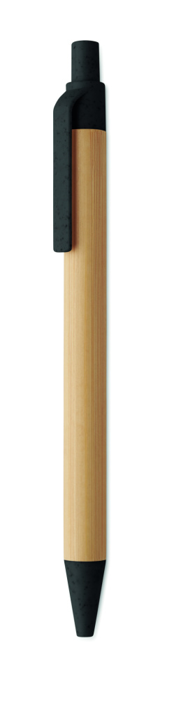 Logotrade Firmengeschenke das Foto: Druckkugelschreiber mit Bambus