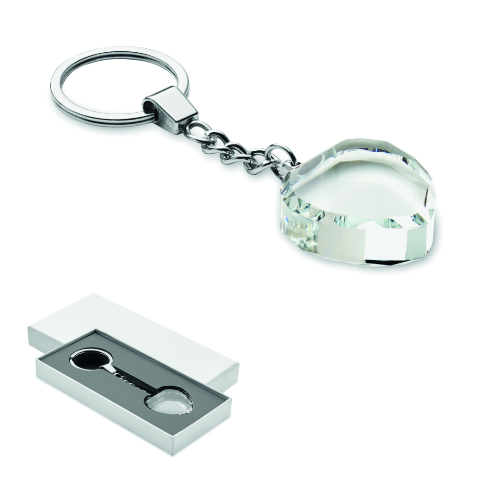 Logotrade Werbegeschenke das Foto: Schlüsselanhänger Glas Herz