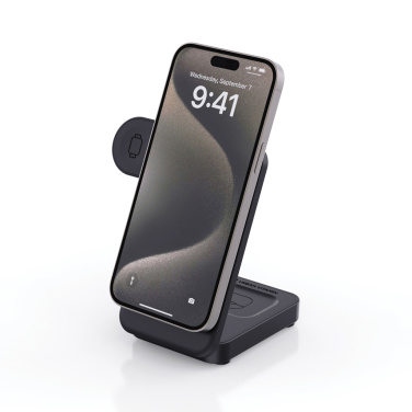 Logotrade Firmengeschenke das Foto: Urban Vitamin Arcadia 15W 3in1 Magnet-Charger aus RCS rABS