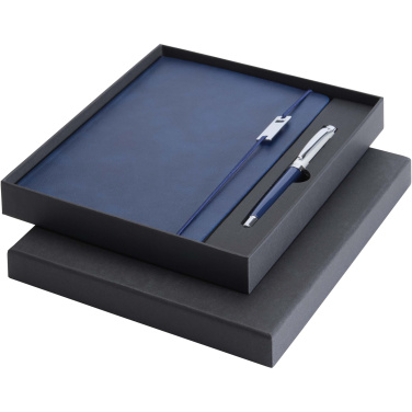Logotrade Firmengeschenke das Foto: Legato Elegance A5 Hardcover Notizbuch mit Tintenroller Set