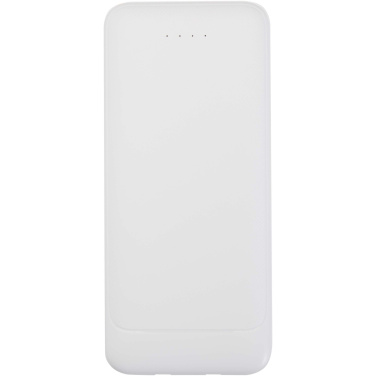 Logotrade werbemittel das Foto: Adhil 10 W 10.000 mAh Powerbank aus recyceltem Kunststoff mit 2 integrierten Kabeln