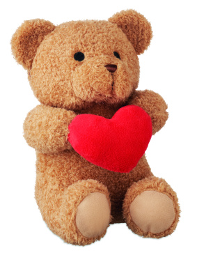 Logotrade Werbegeschenke das Foto: Teddybär mit Herz 23cm