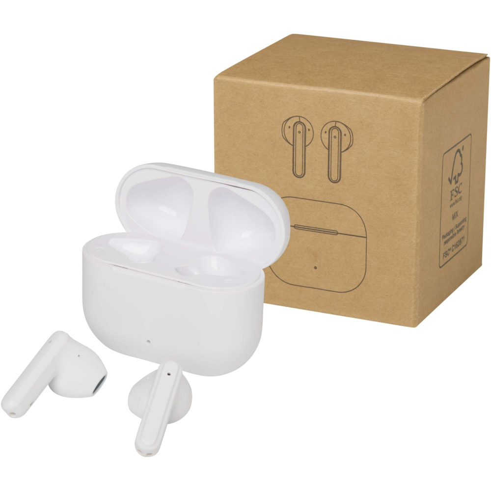 Logotrade Firmengeschenke das Foto: Altais True Wireless Bluetooth® Headset aus recyceltem Kunststoff