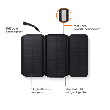 Logotrade Werbegeschenke das Foto: Nordic Drift Titan 10.000mAh Solar Powerbank with 3 Panels