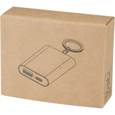 Logotrade Werbegeschenke das Foto: Arcturus 2000 mAh Powerbank aus recyceltem Aluminium mit Schlüsselanhänger