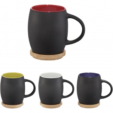 Logotrade advertising product image of: Hearth 400 ml ceramic mug with wooden coaster