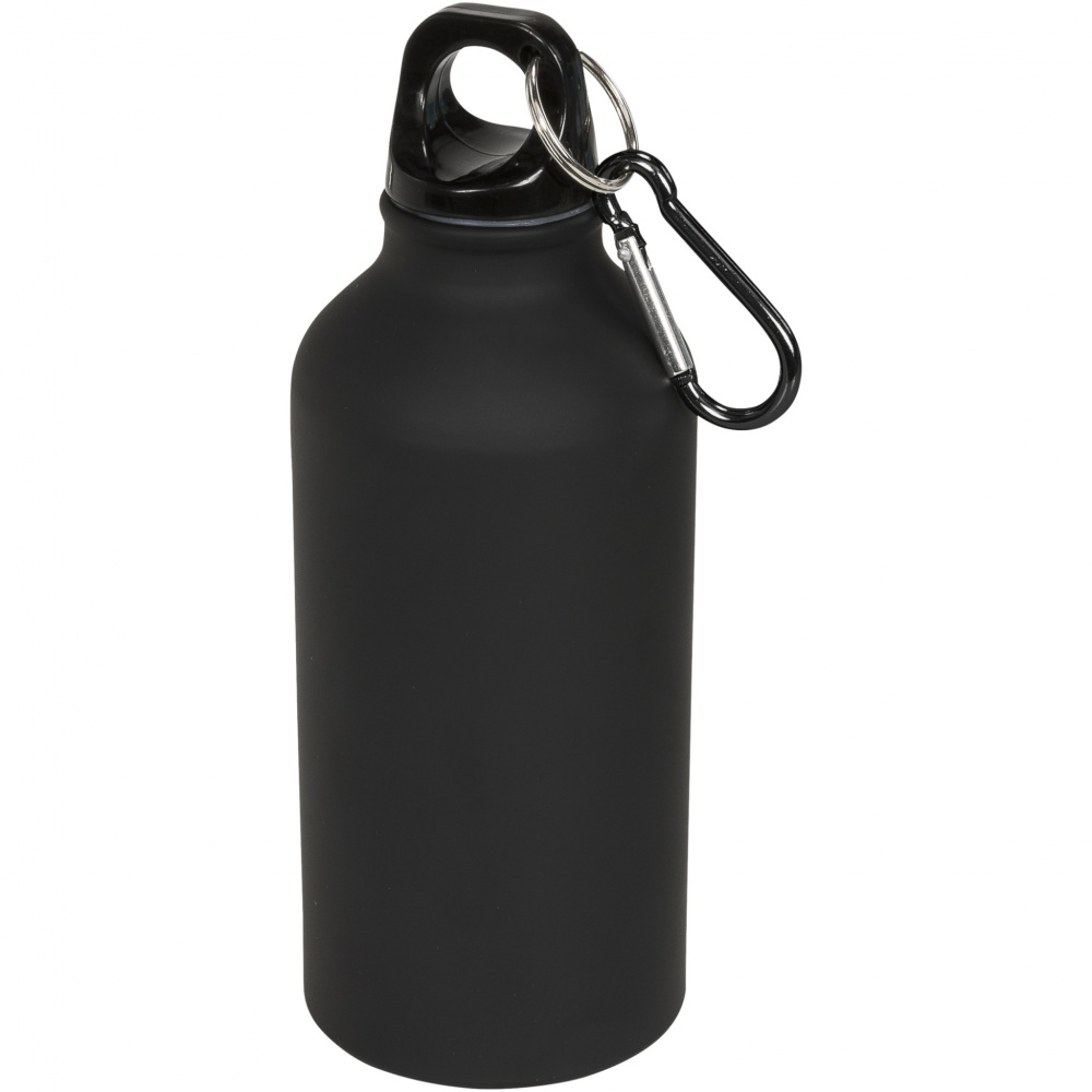 Logo trade promotional items image of: Oregon 400 ml matte water bottle with carabiner