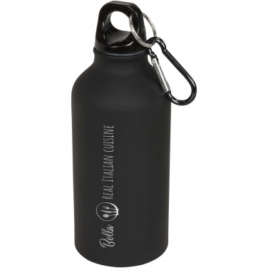 Logotrade corporate gift image of: Oregon 400 ml matte water bottle with carabiner