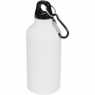 Logo trade promotional giveaways picture of: Oregon 400 ml matte water bottle with carabiner