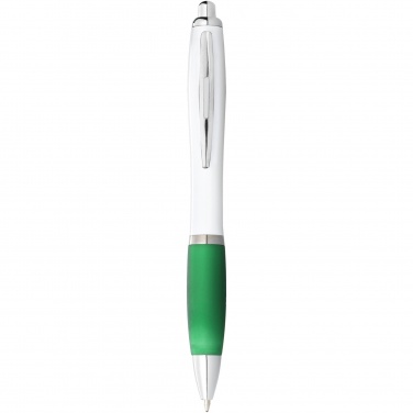 Logotrade promotional giveaways photo of: Nash ballpoint pen with white barrel and coloured grip
