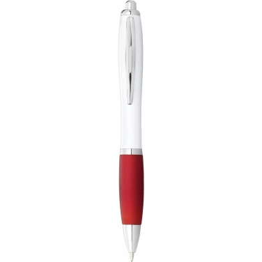 Logotrade promotional product image of: Nash ballpoint pen with white barrel and coloured grip
