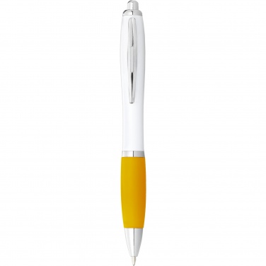 Logotrade promotional giveaways photo of: Nash ballpoint pen with white barrel and coloured grip
