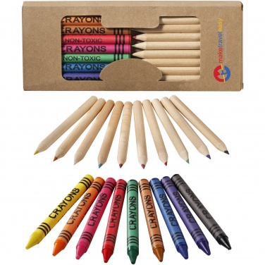 Logotrade promotional item image of: Lucky 19-piece coloured pencil and crayon set